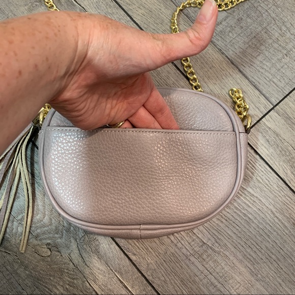 G. I. L. I. Italian Purple Gray Pebbled Leather Crossbody Bag - Picture 4 of 12